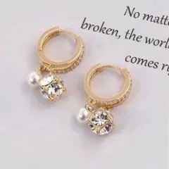 レディースピアス 人気 金属アレルギー対応 リング ピアス 18金　ジルコニア★