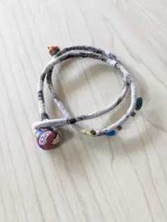 【お試し価格】インドブロックプリントとヴィンテージビーズのブレスレット C