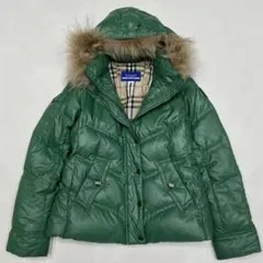 00s y2k BURBERRY バーバリー ダウンジャケット ファー グリーン