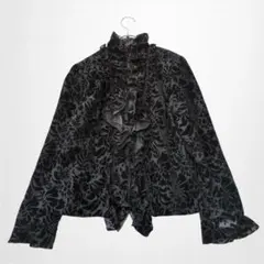 花柄フリルジャケット 華やか ラメ キラキラ 肩パット アウター 新品タグ付