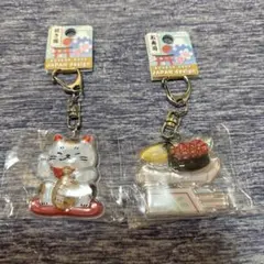 ボンボンドロップ　キーホルダー　和柄　お寿司　招き猫