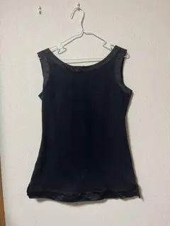 黒 ノースリーブトップス タンクトップ LLサイズ