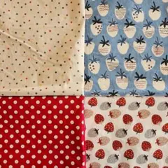 いちご柄と水玉模様の綿生地セット