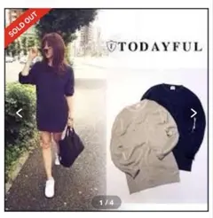 TODAYFUL ネイビー リブニットワンピースのサムネイル