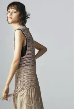 【再値下げしました】6 roku メッシュフリンジ　ベスト