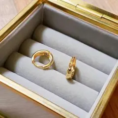 036Ph【ぷっくり】三日月　フープピアス　SV925　18金ゴールドコート