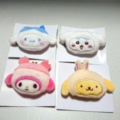 ちいかわ×サンリオ　シークレットヘアクリップ4個セット