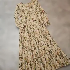 INGEBORG フラワープリント ロングワンピース