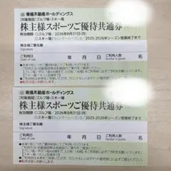 株主優待券 スキーリフト割引券