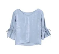 proportion プロポーション　ブラウス　トップス　水色　ブルー