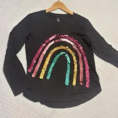 GAP キッズ 長袖Tシャツ レインボー スパンコール