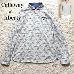 極美品 キャロウェイ liberty コラボ 長袖 ポロシャツ リバティ柄