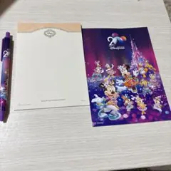 Disney 20周年記念 ポストカードとペンセット