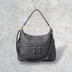【デイリーラシット】 2way ショルダー トートバッグ グレー シボ革風 A4のサムネイル