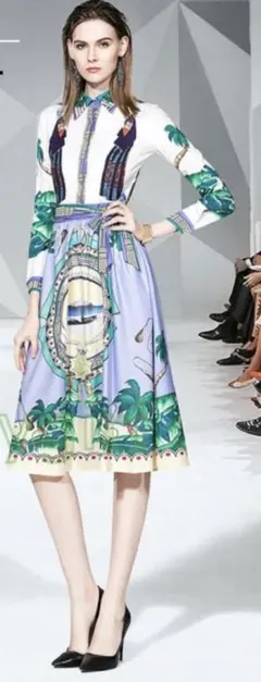 お値下げ♥プリント柄ワンピース　XL