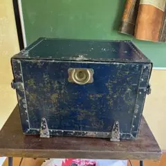 japan antique 銭函 江戸時代 錠前鍵付 銭箱 貯金箱 木製 収納 - メルカリ