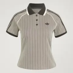 adidas レディース 半袖ポロシャツ ヘリンボーン柄 Sのサムネイル