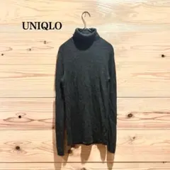 ユニクロ タートルネックリブニット ブラック UNIQLO 黒 セーター 無地