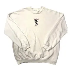 Betty Boop ベティちゃん 刺繍ロゴ スウェット 古着 アイボリー