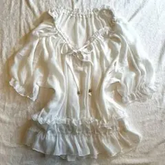 2000s 森ガール fairygrunge ふわふわシフォン総レースチュニック