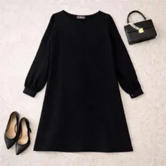 【Milk tea】授乳口ワンピ ブラック 透け袖 セレモニー マタニティ 上品