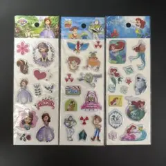 「海外公式」ぷくぷくシール ディズニーキャラクター 3点セット