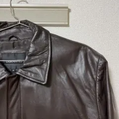 ヴィンテージレザーコート　古着　ブラウン グランジ