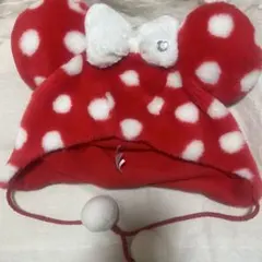 ミニーちゃんファンキャップ58cm 赤白ドット柄