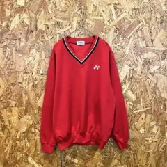 YONEX ヨネックス ジャージトップス Vネック ロゴ刺繍 レッド メンズ M