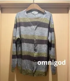 【値下げ】OmniGod オムニゴッド　カーディガン サイズ3 グレー ボーダー