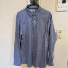 UNIQLO スリムフィット 長袖シャツ L 青