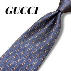 美品 GUCCI グッチ シルクネクタイ Gモチーフ 総柄 グレー イタリア製
