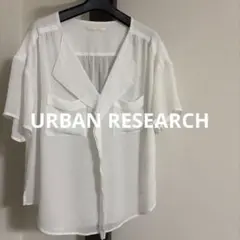 【URBAN RESEARCH】半袖 Vネックブラウス 白　Free ゆったりのサムネイル
