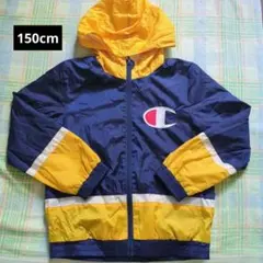 Champion フード付きジャケット ネイビー/イエロー　150cmのサムネイル