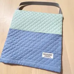 防災頭巾カバー　ミント　ブルー　座布団タイプ　正方形　ハンドメイド