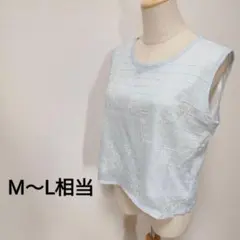 M〜L相当　ノースリーブ　2枚重ね着　涼しげ　花柄　1887