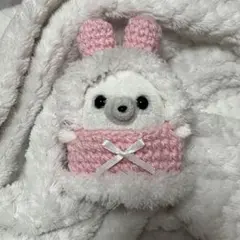 ミニビーンズ　あざらし　うさぎモコモコお洋服　ボンネット　うさ耳