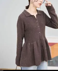 FREAK'S STOREニットセーター　スパンコール ペプラム カーディガン