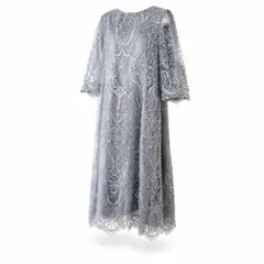niana 刺繍レース バックリボン タイトドレス 同窓会 二次会 ドレス　LL