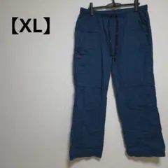 【XL】ネイビ カーゴパンツ ゆったりサイズ