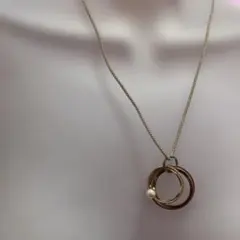 3連 リング パール風 イミテーション ネックレス ゴールド アンティーク