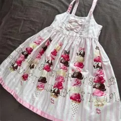 Shirley Temple アイスクリームタワー柄ワンピース　110cm