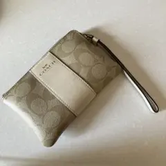 COACH レザー ポーチ グレー