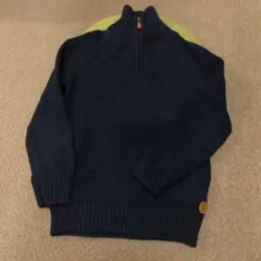 H＆M　ネイビー ハーフジップ ニットセーター