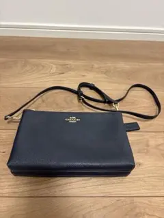 COACH ショルダーバッグ ネイビー レザー