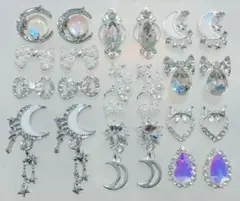 ネイルパーツ まとめ売り 22点 お月様　リボン　ドロップ　お星様　ハート