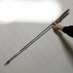 カーボン製チヌ竿 竹製グリップ おまけの竹竿（ジャンク）付きのサムネイル
