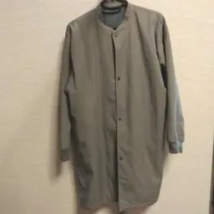 無印良品　撥水中綿のロングコート ステンカラー　淡いグレー