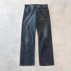 リーバイス505 Levis W32 ブラックデニム 黒 古着 ヒゲ 16185
