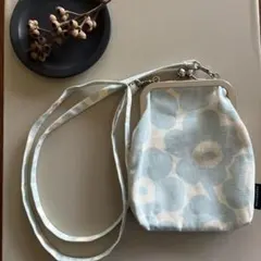 marimekko ウニッコ がま口ショルダーバッグ シルバー - メルカリ